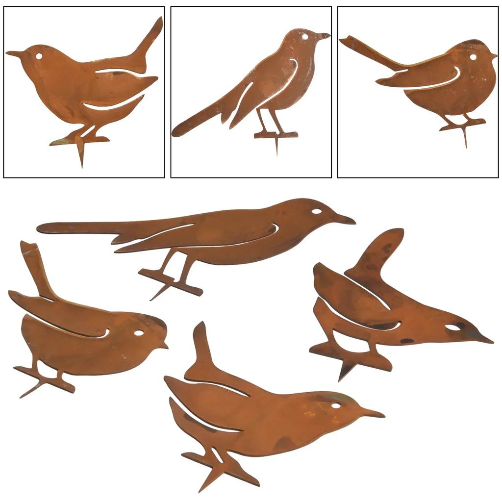 Fish Pond Decorative Ornament Rusty Metal Birds Snowy And Rainy Weather Decorate Garden Patio Families Weatherproof