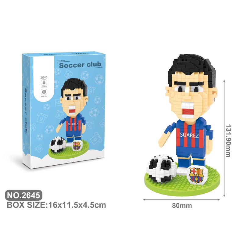 Cool Football Player Mini Figures 3D Models Building Blocks Kids Toys DIY Micro Blocks Soccer Action Figure Birthday Gifts