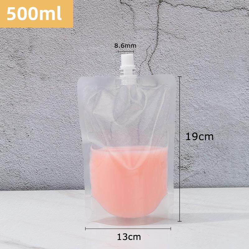100pcs Independence Beverage Bags Transparent Self-reliance Suction Nozzle Bag Disposable Thickening Milk Tea Fruit Juice Packaging Sealing Bags