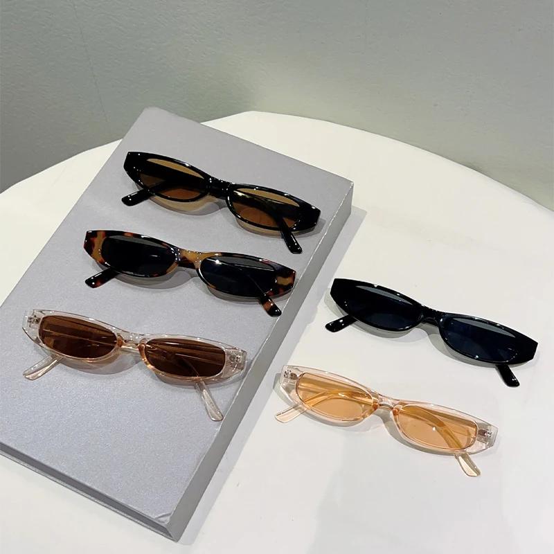 Narrow Oval Sunglasses Women  New Fashion Outdoor Decor Shades Trendy Luxury Brand Design Vacation Casual Sun Glasses