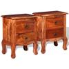 Maison Exclusive - Tables de chevet avec tiroirs 2 pcs Bois d'acacia massif