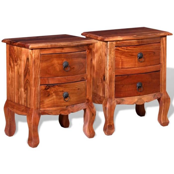 Maison Exclusive - Tables de chevet avec tiroirs 2 pcs Bois d'acacia massif