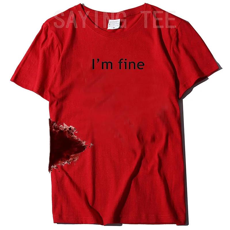 I'm Fine Graphic Novelty Sarcastic Movie Halloween Costume Humor Scary Funny T Shirt Gifts for WoClothing Graphic Tee