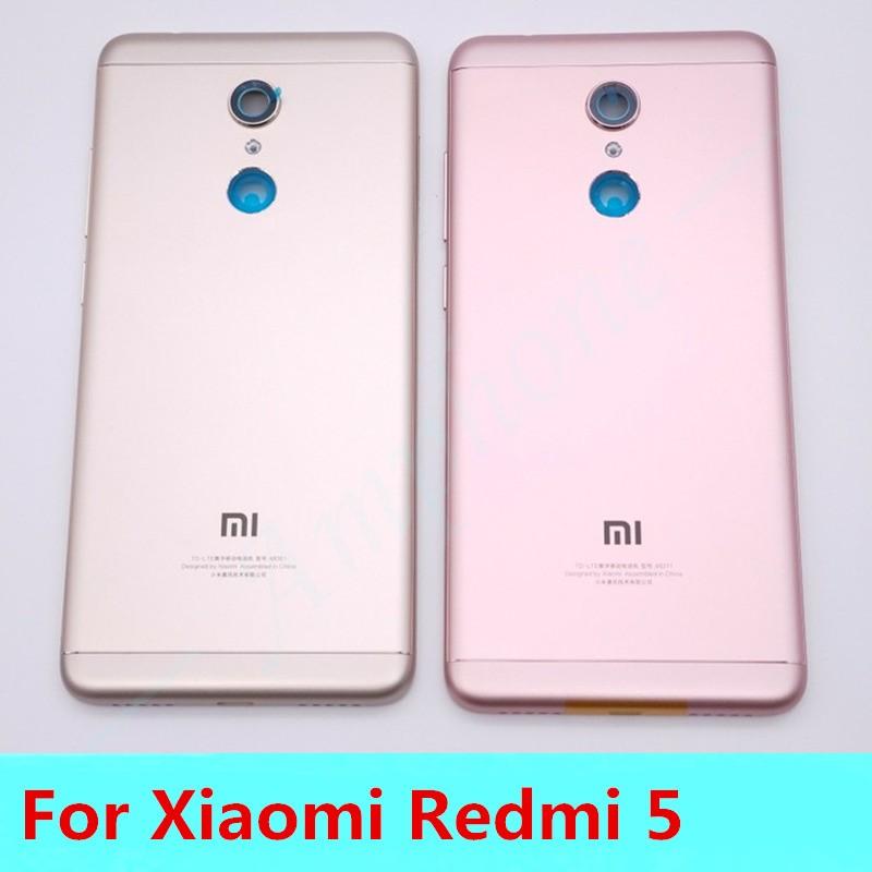 

Новые запасные части для Xiaomi Redmi 5, задняя крышка батарейного отсека + боковые кнопки + объектив вспышки камеры