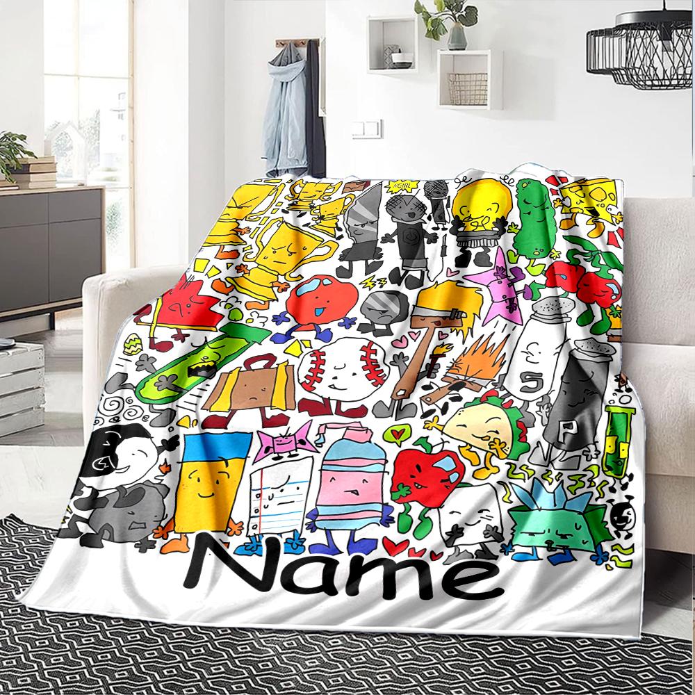 Customiz Name Personality Nanimate Insanity Blanket Soft &Warm Sofa Office Bed Travel Lunch Break Blanket, Gift Suitable All Seasons
