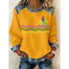 Autumn Fashionable Comfortable Casual Versatile Loose Women's Multi Color Printed Round Neck Long Sleeved T-Shirts