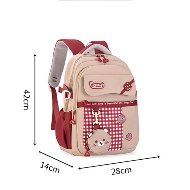 Primary School Students School Bags for Grades 3-6 Cartoon Color Blocked Travel Backpacks for Girls In Junior and High School
