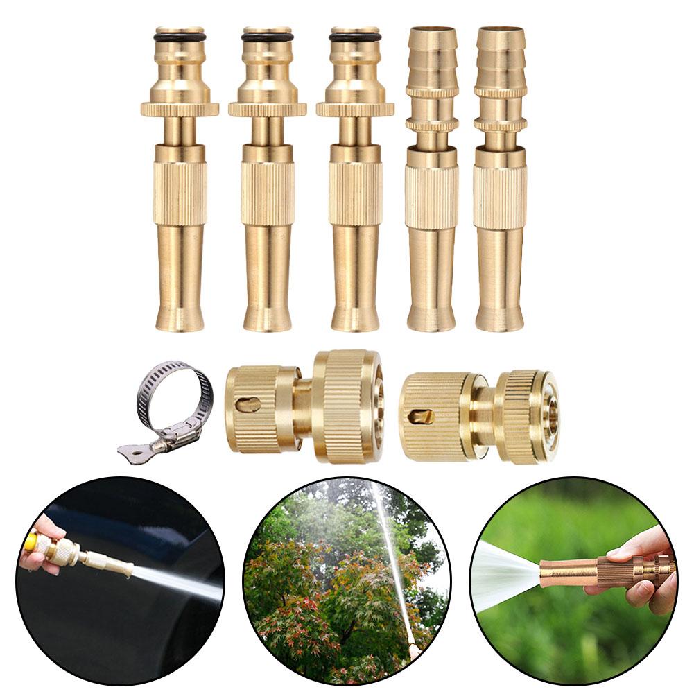 1-Set Spray Nozzle High Pressure Multi-use Lawns Garden Hose Nozzle Sprayer Copper Part for Garden Irrigation Car Washing