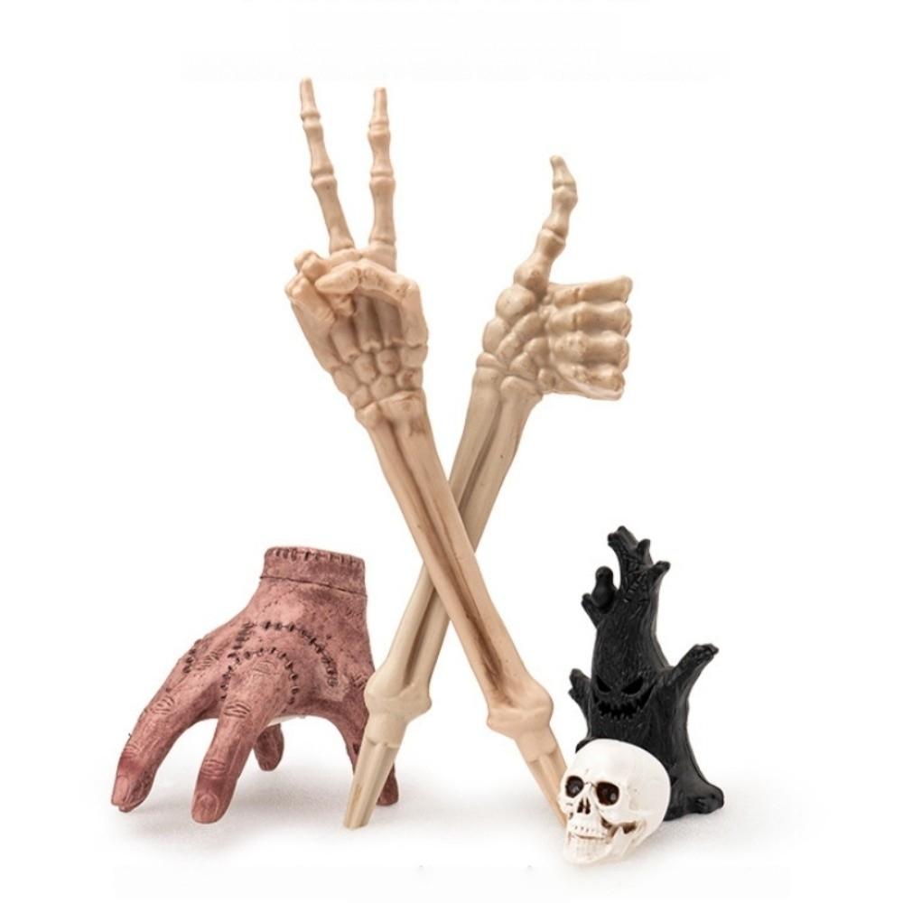 Spooky Decor Skeleton Gesture Lawn Stake Stable Halloween Decoration Lawn Garden