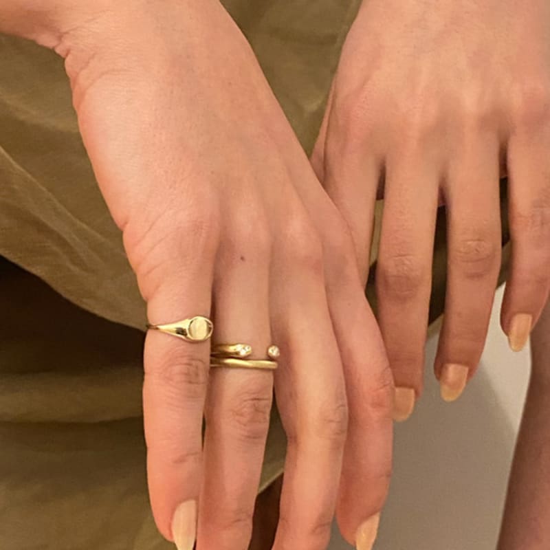 alouette baby signet ring