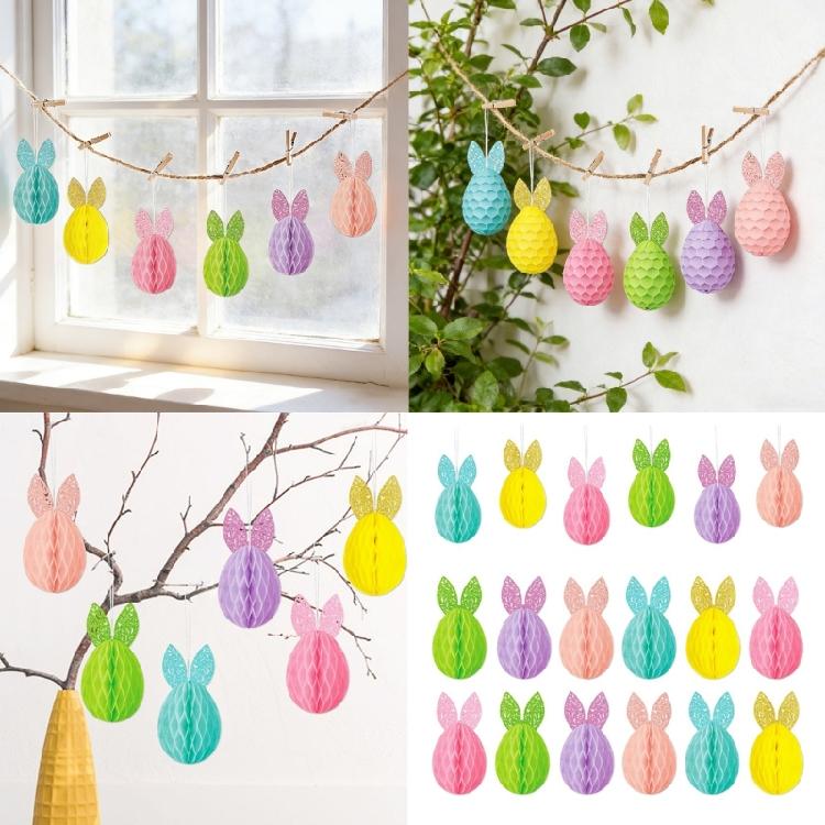 6Pcs Easter Party Decoration Set With Hanging Rabbit Fashion Spring Party Decors For Family Gathering School Event