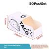 50/100Pcs Taco Paper Packaging Box Disposable Paper Holder For Sandwich Hot Dog Burger Takeaway Fast Food Restaurant Party Use