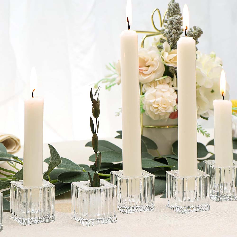 Taper Candle Holders,Glass Candlestick Holders,Clear Glass Candle Holders for Table Centerpiece,Wedding,Valentines Day,Party