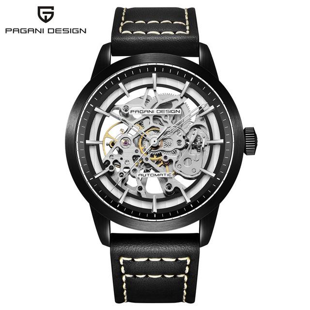 PAGANI DESIGN Marke Mode Sport Lederuhren Herren Luxus Automatisch Mechanisch Skelett Wasserdichte Uhren Relogio Masculino