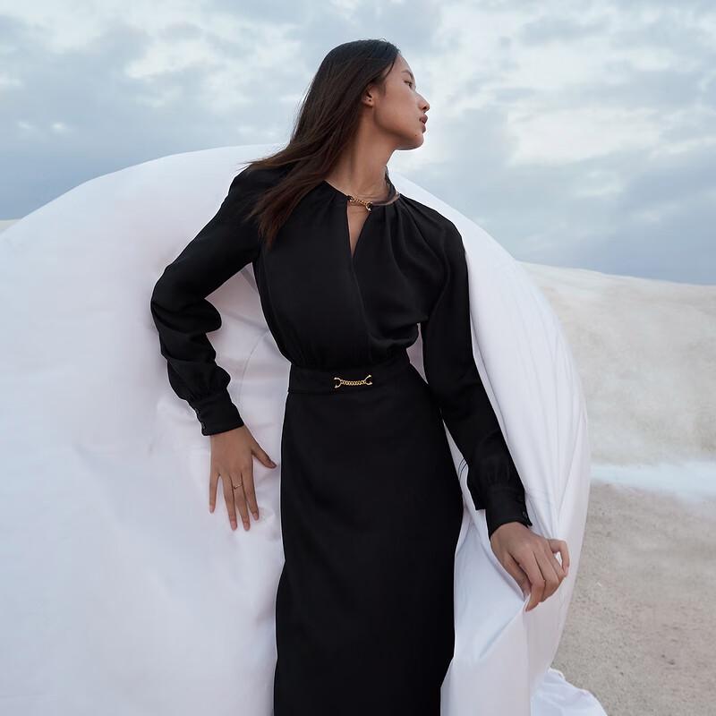 

OVV Triacetate Twill Chain-Detail Midi Dress S (155/80A)