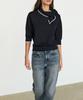Masimodutti 100% Cotton Knit Sweater With Scarf Detail