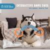 Bite-Resistant Double-Ring Dog Rope Toy Cotton Blend Durable Dog Toy  Teeth Cleaning