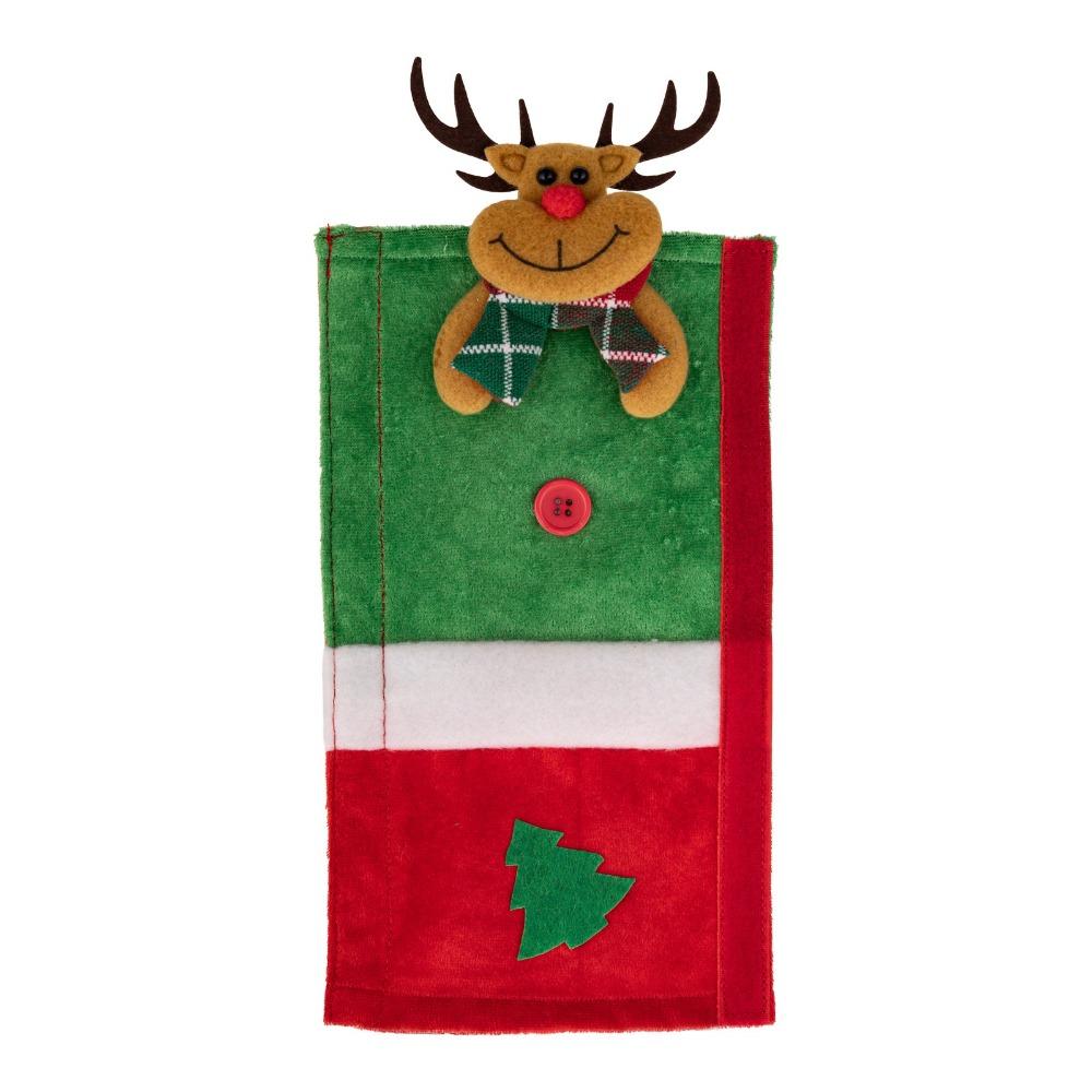 Christmas Theme Christmas Fridge Handle Covers Santa Snowman Reindeer Anti-Static Refrigerator Door Handle Protector Detachable