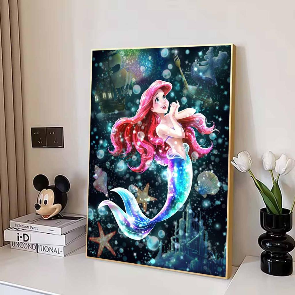 5D DIY Diamond Art Painting Kits for Adults, The Beautiful Mermaid Full Round Crystal Diamond Kits for Beginner for Home Wall Decorate