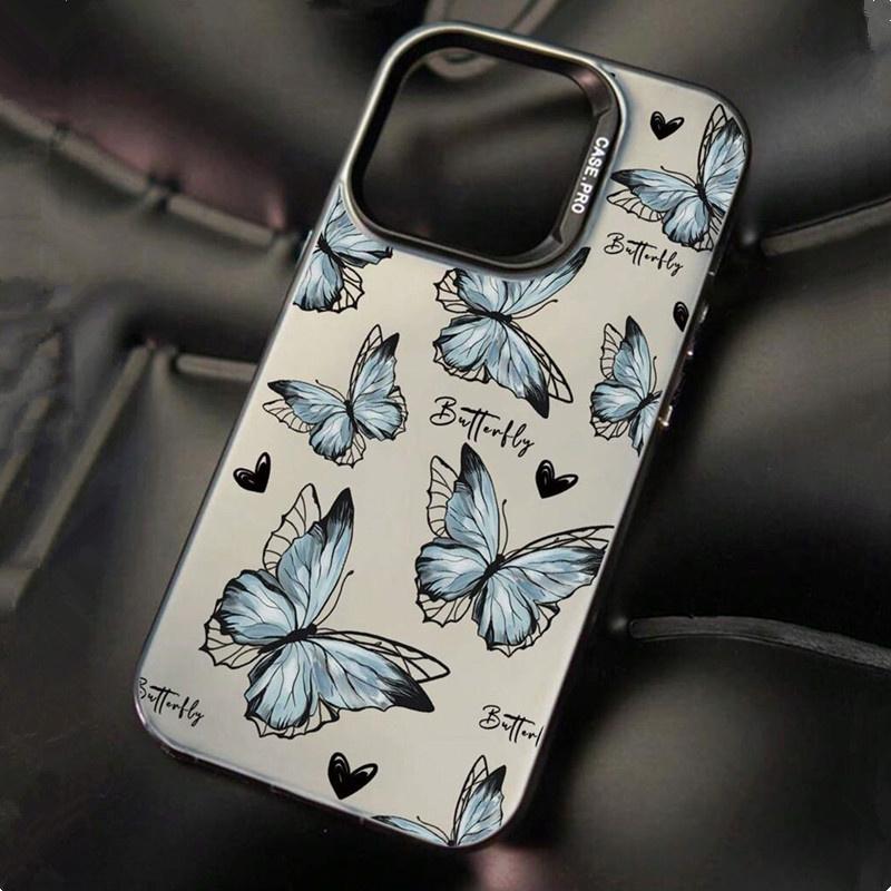 For Redmi Note 13 Pro Case For  Redmi Note 12 11 11S 10S 10 Pro Plus 13C IMD Butterfly & Letter Pattern Laser Phone Cover