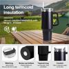 Fashionable 40-ounce stainless steel cup with handle, vacuum insulated travel cup, leak-proof double-wall hot cup, sports water bottle