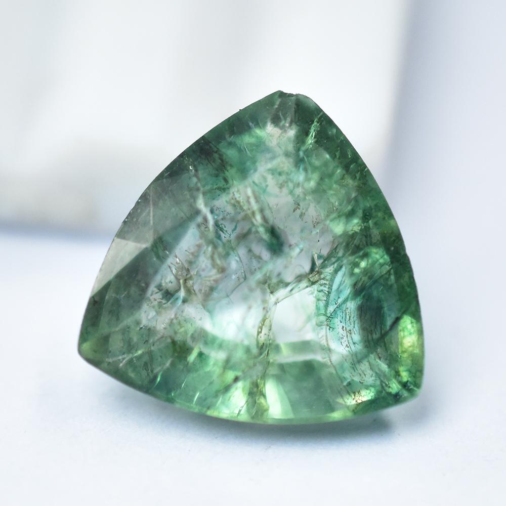Natural Green Emerald Loose Gemstone 14x14mm Trillion Cut for Jewelry Making and Gem Collections