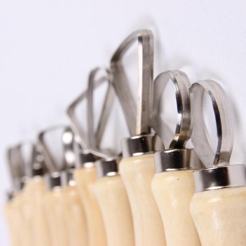 10-Piece DIY Pottery and Clay Tool Set with Big Head Knife for Sculpture and Trimming