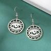 LIKGREAT Gothic Evil Eye Earring Stainless Steel Sun Eyes Drop Hoop Earrings Punk Hiphop Jewelry Amulet Gift for Women