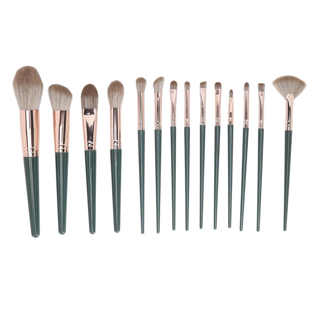 Set 14 Pennelli Trucco Polvere Correttore Fard Ombretti Blush con Verde St