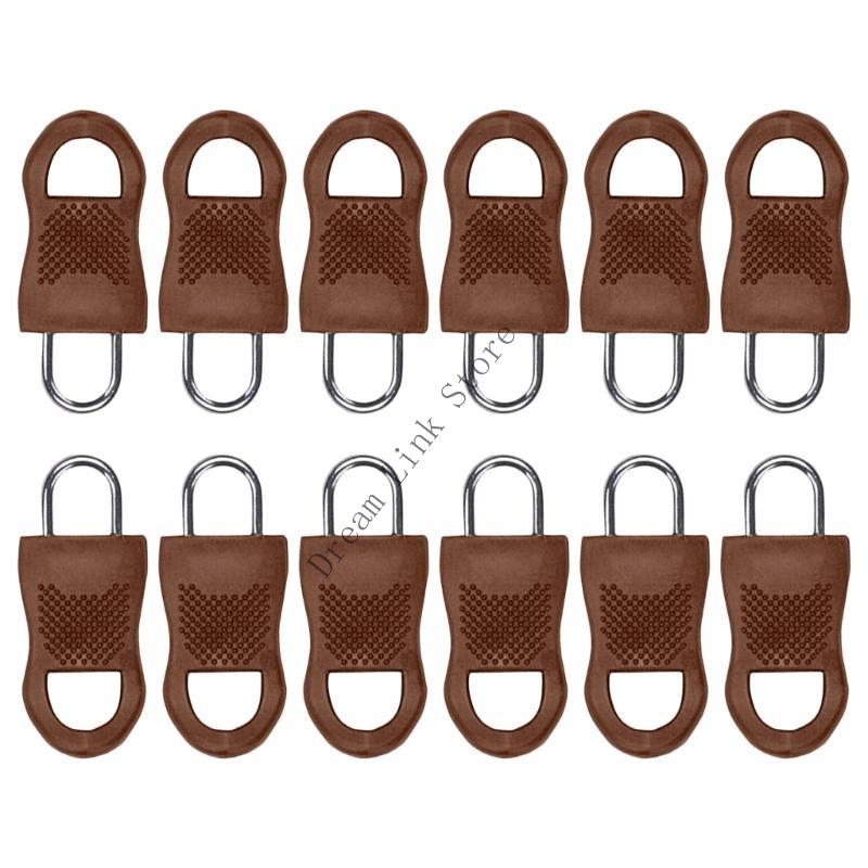 Q1FD Pack of 12 Removable Zippers Pulls Detachable Zippers Pulls Replacements ZippersGripper Mend Fixer for Suitcase Luggage