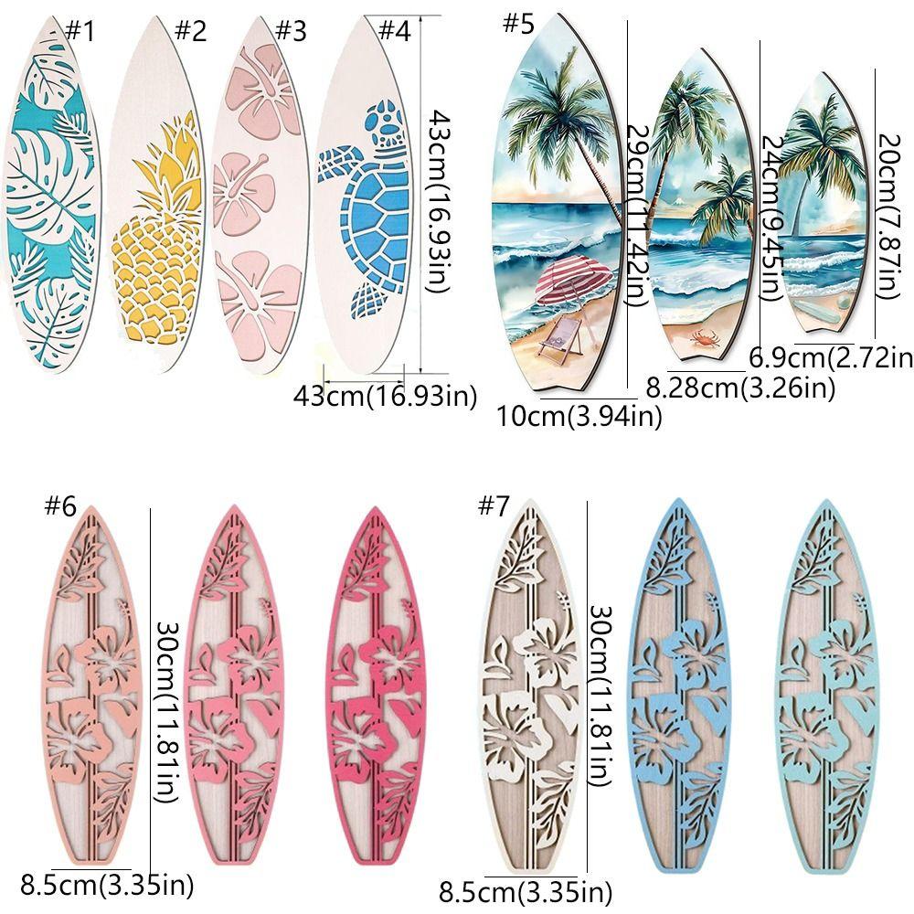 Retro Wooden Beach Surfboard Signs Colorful Surfboard Sign Pendant  Bedroom Home Decorations