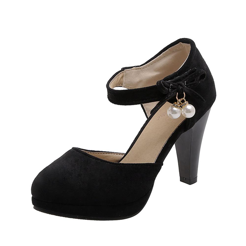 

Мода 2025 Весна Новые Флоковые Женские Туфли Мэри Джейн на Платформе Модные Кружевные Банты Толстый Высокий Каблук Женские Вечерние Свадебные Женские Туфли 44 чёрный