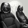 Black And White Eagle Totem Printed Car Headrest Covers Universal Seat Headrest Protectors for Long-Distance Driving Trips