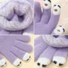 Adult Touchable Screen Gloves Mittens Jacquard Letter Full Finger Gloves