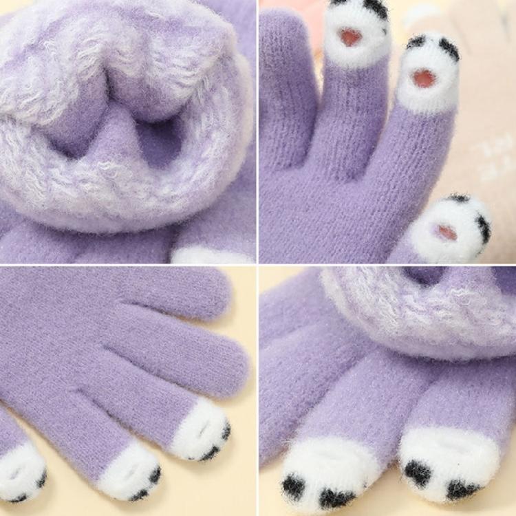 Adult Touchable Screen Gloves Mittens Jacquard Letter Full Finger Gloves