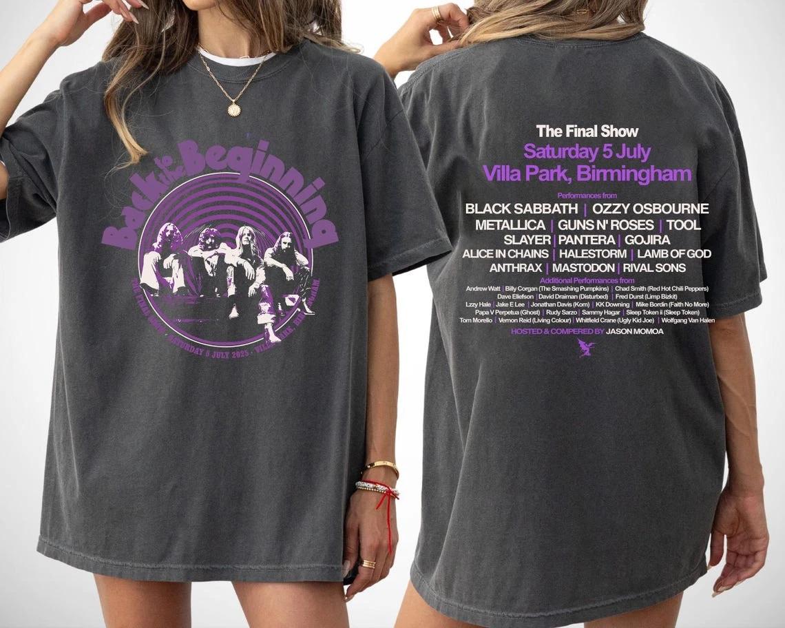 

Black Sabbath Back To The Beginning Футболка Важкий Метал Футболка Подарунок для Фанатів Графічна Футболка з Коротким Рукавом Унісекс Чоловіки Жінки Літо XL