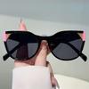 Oversized Cat Eye Sunglasses Women Fashion Vintage Patchwork Rim Gradient Shades Trendy Brand Design Anti-UV Sun Glasses