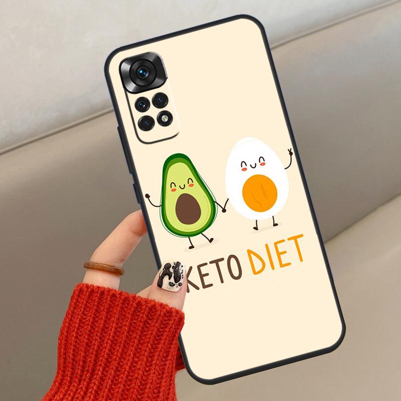 Cute Avocado Fruits Case For Xiaomi Redmi Note 14 13 12 10 11 15 Pro Plus Cover For Redmi 15 15C 13C 10C 12C 14C