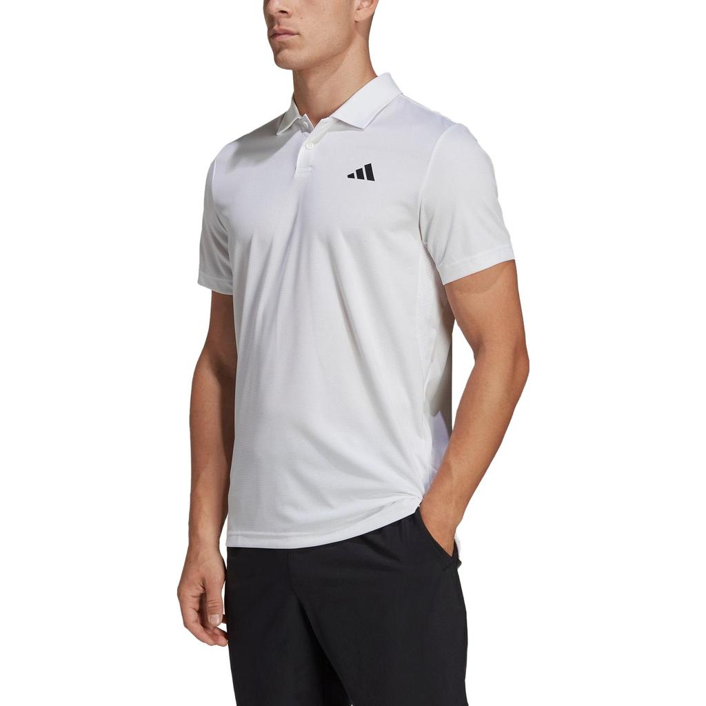 Adidas Logo Print Sports Tennis Polo Shirt Men Tops White HT7182