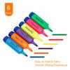 4/6Pc Highlighter Fluorescent Pen Broad Tip Writing Marker Pens for Art Drawing Doodling Marking Office Stationery School Supply