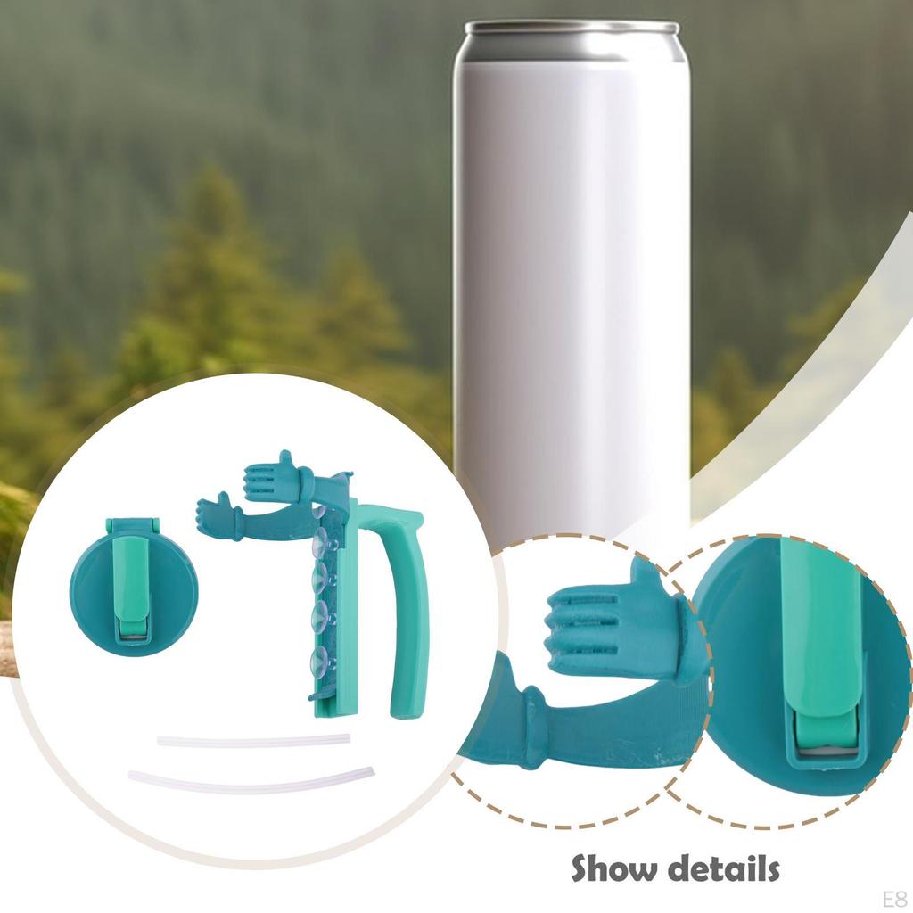 Deckel und Halterabdeckungen mit Strohhalm Wiederverwendbar Leicht zu halten Tragbarer Getränkegriff für