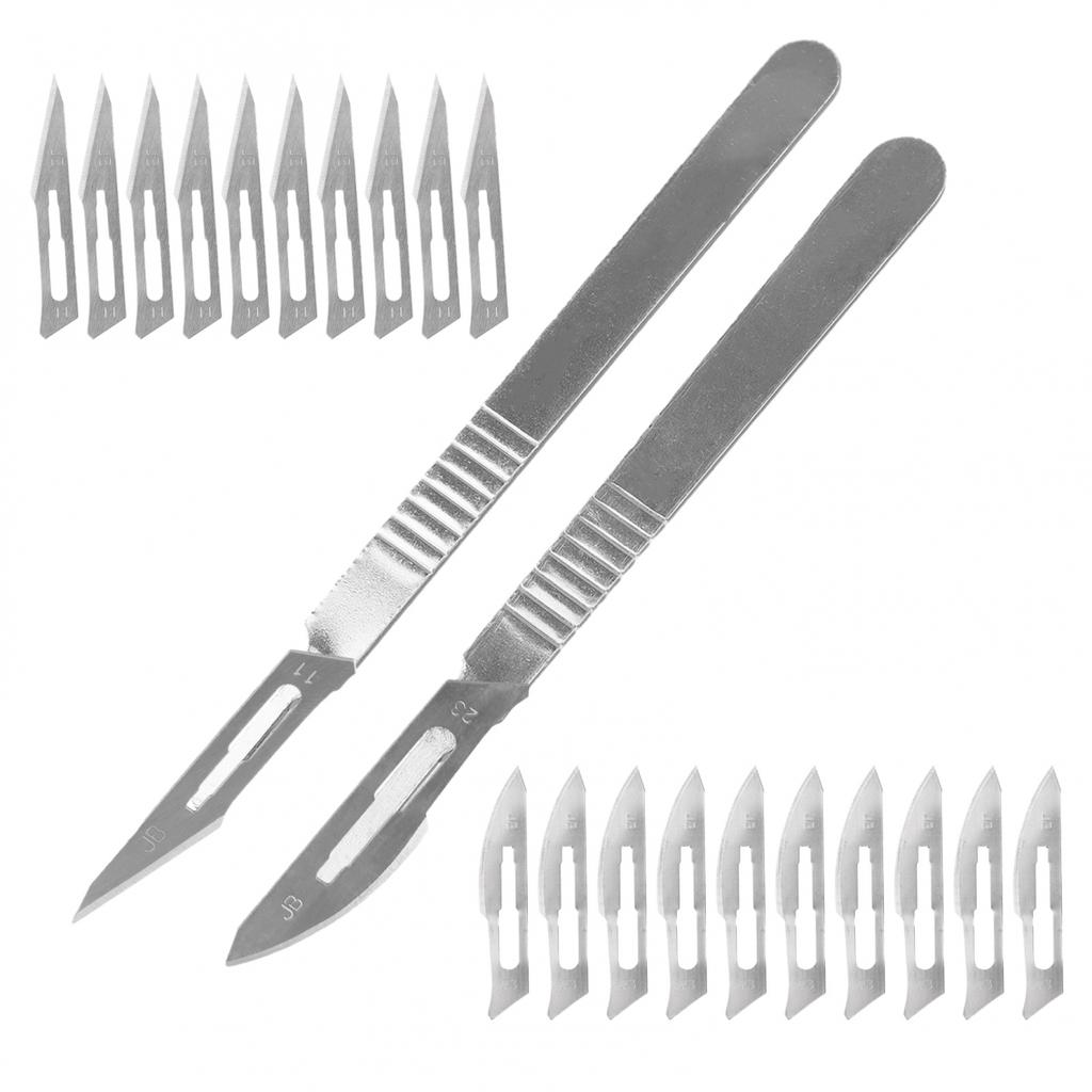 20pc Carbon Steel Scalpel-Blades + 2pc Handle DIY Cutting PCB Repair Hand Tools