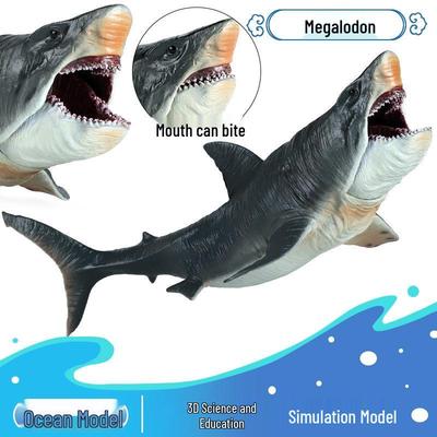 Large Megalodon Model: Prehistoric Spiky Shark Aquarium Decoration