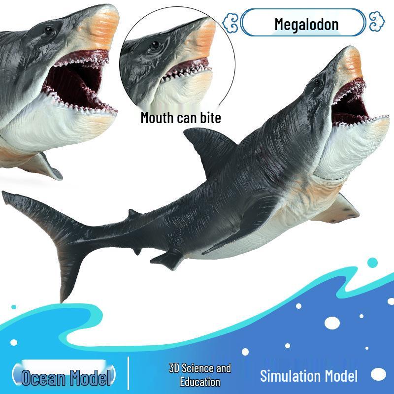 Large Megalodon Model: Prehistoric Spiky Shark Aquarium Decoration