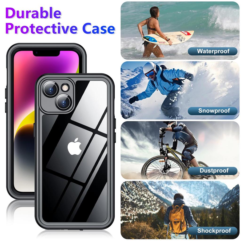 Shellbox Profesjonalne Wodoodporne Etui na Telefon dla IPhone 14 17Air 13 15 16 - 360 Pełne Pokrycie Odporne na Wstrząsy Pyłoszczelne IP68