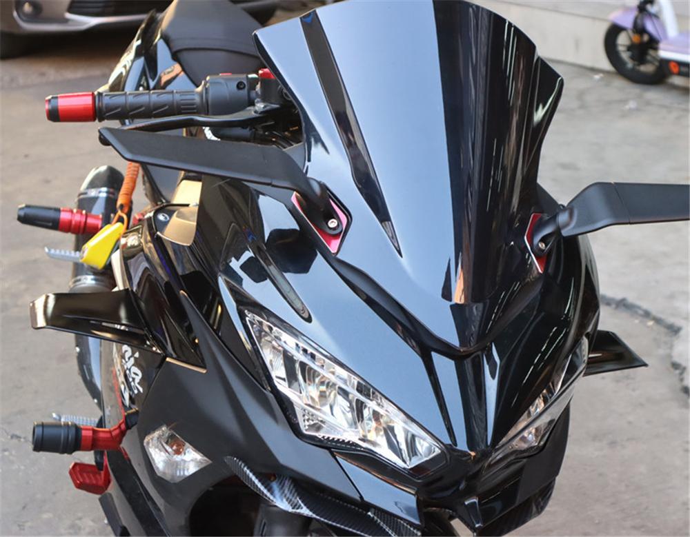 Motorcycle Decoration Sticker Winglet Aerodynamic Spoiler Wing Kit W/ Adhesive