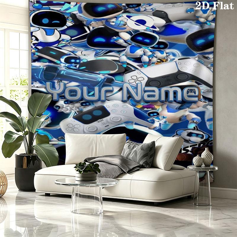 ASTRO BOT Custom Name Wall Tapestry Aesthetic Wall Hanging Printed Fabric Blanket Decorative Tapestries for Bedroom Living Room Home Decor