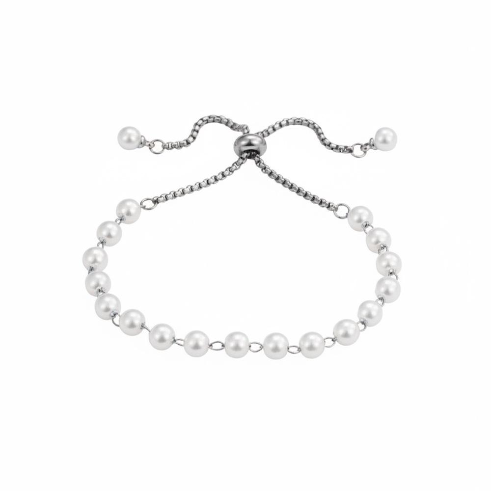Elegant Faux Pearl Necklace & Gold-Plated Pearl Bracelet Set - Women's Deluxe Jewelry