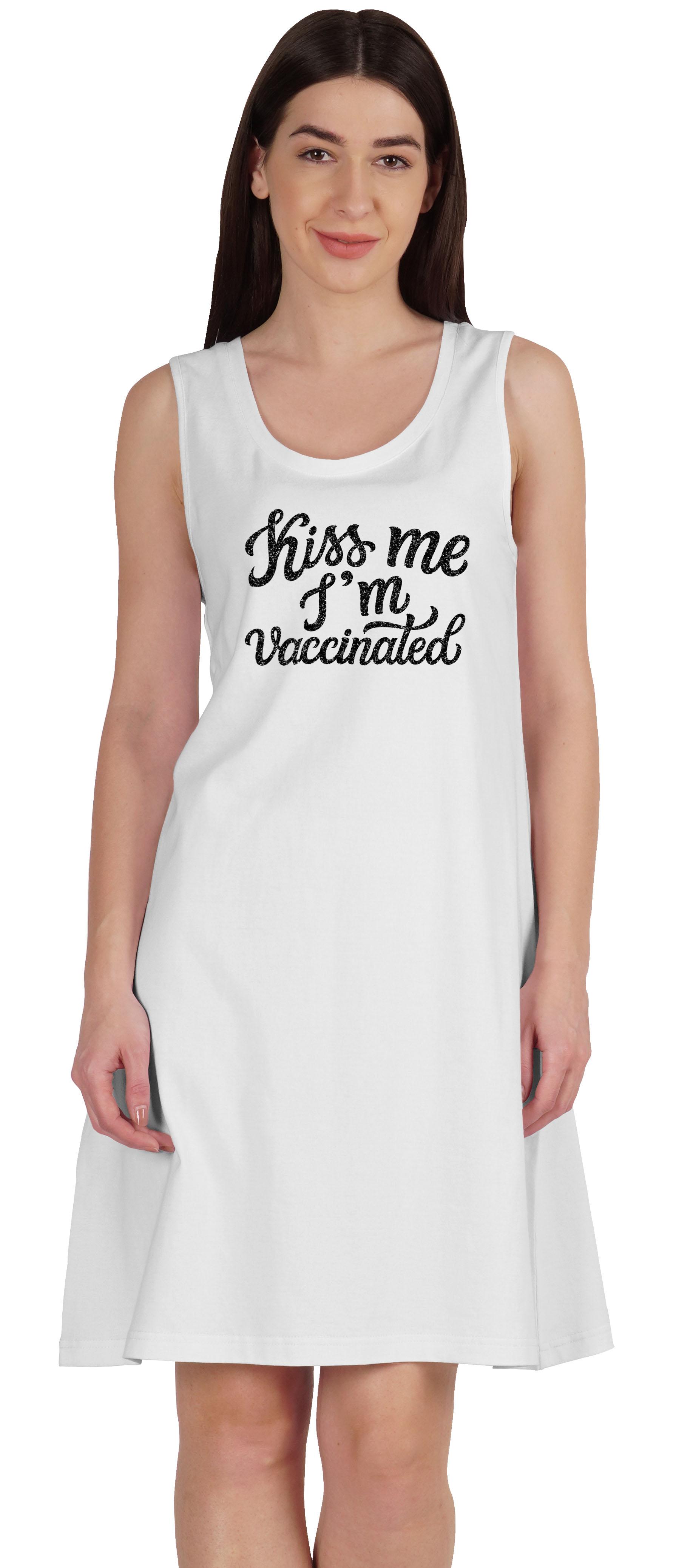 

Inkmeso Kiss Me I m Vaccinated T-shirt Funny Pro Vaccine Summer Scoop Neck XXL білий
