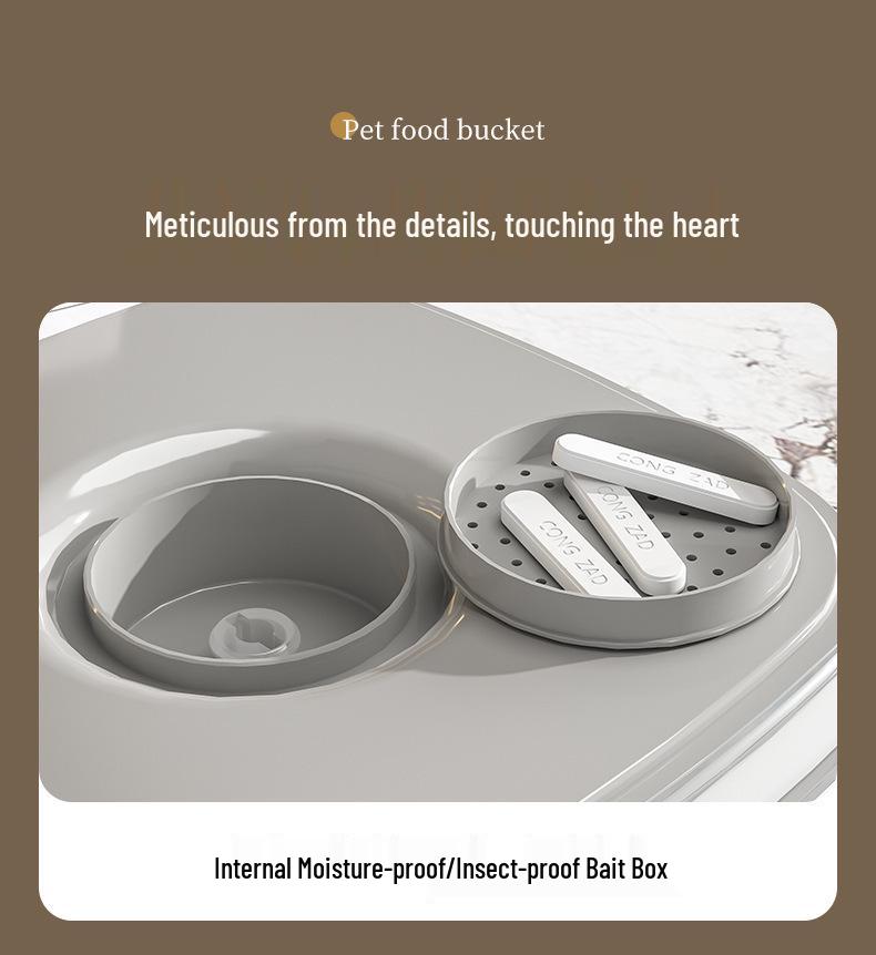 Pet Food Storage Container: Moisture-Proof, Sealed Cat/Dog Food Bucket and Grain Storage Box